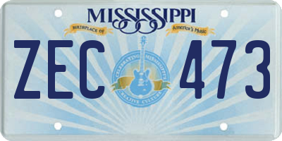 MS license plate ZEC473