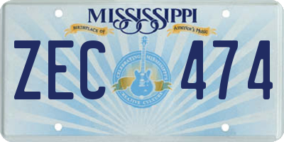 MS license plate ZEC474