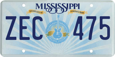 MS license plate ZEC475