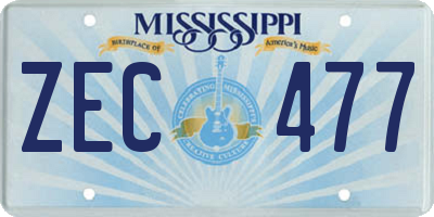 MS license plate ZEC477