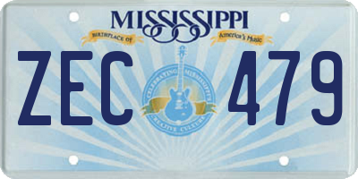 MS license plate ZEC479