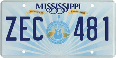 MS license plate ZEC481