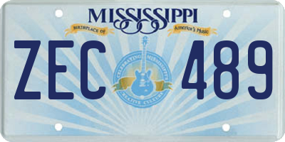 MS license plate ZEC489