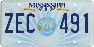MS license plate ZEC491