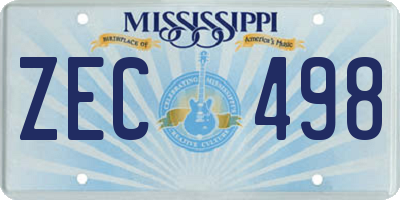MS license plate ZEC498