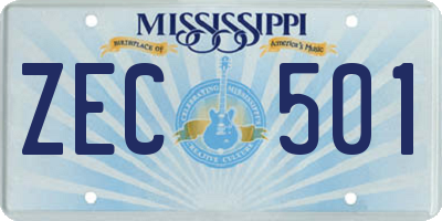 MS license plate ZEC501