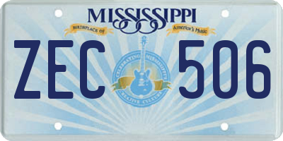 MS license plate ZEC506