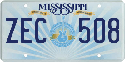 MS license plate ZEC508