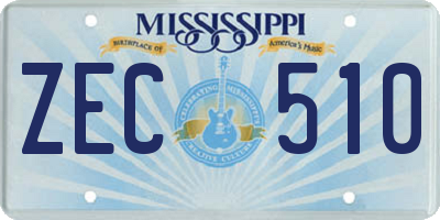 MS license plate ZEC510