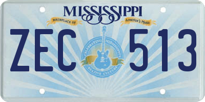 MS license plate ZEC513