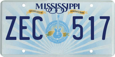 MS license plate ZEC517