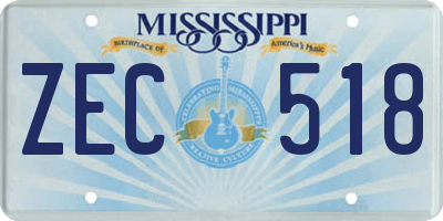 MS license plate ZEC518