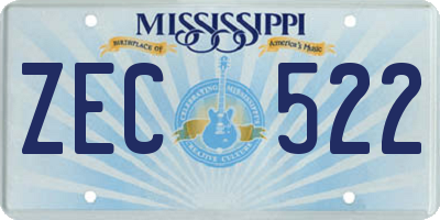 MS license plate ZEC522