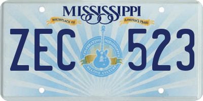 MS license plate ZEC523