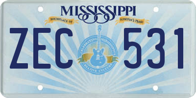 MS license plate ZEC531