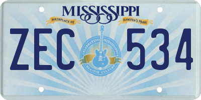 MS license plate ZEC534
