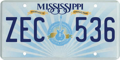 MS license plate ZEC536