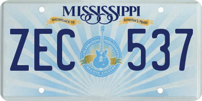 MS license plate ZEC537