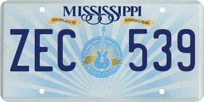 MS license plate ZEC539