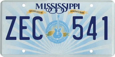 MS license plate ZEC541