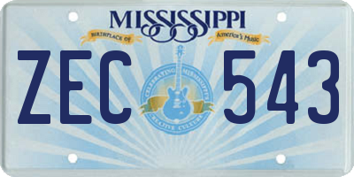 MS license plate ZEC543