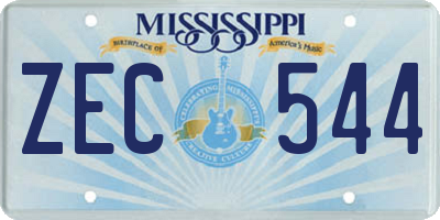 MS license plate ZEC544