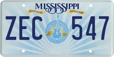 MS license plate ZEC547