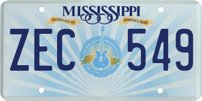 MS license plate ZEC549