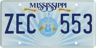MS license plate ZEC553