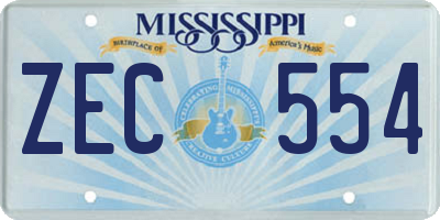 MS license plate ZEC554