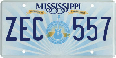 MS license plate ZEC557