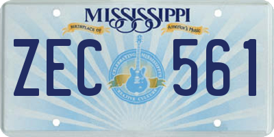 MS license plate ZEC561
