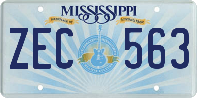 MS license plate ZEC563