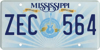MS license plate ZEC564