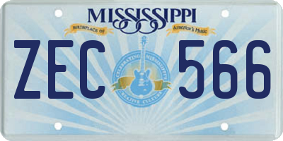 MS license plate ZEC566