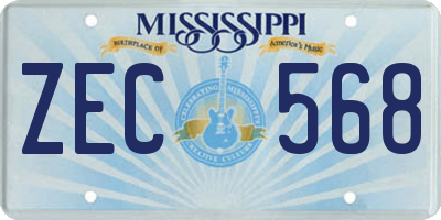 MS license plate ZEC568