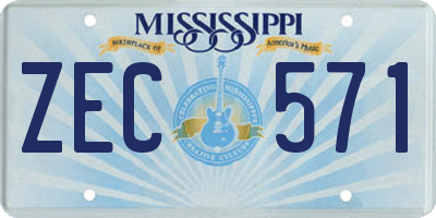 MS license plate ZEC571