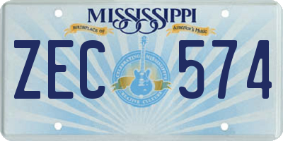MS license plate ZEC574