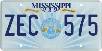 MS license plate ZEC575