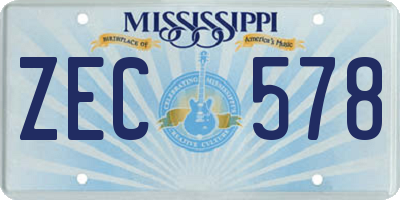 MS license plate ZEC578