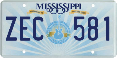 MS license plate ZEC581