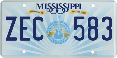 MS license plate ZEC583