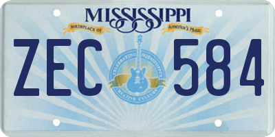 MS license plate ZEC584