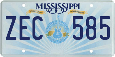 MS license plate ZEC585
