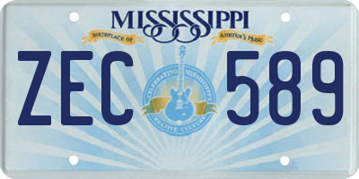 MS license plate ZEC589