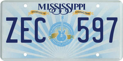 MS license plate ZEC597