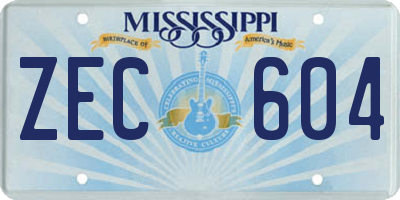 MS license plate ZEC604
