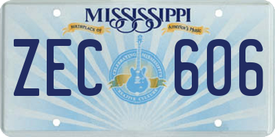 MS license plate ZEC606