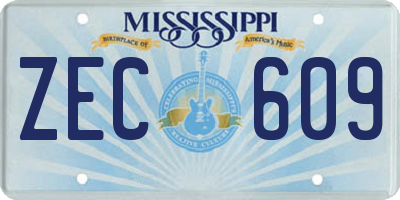 MS license plate ZEC609