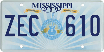 MS license plate ZEC610